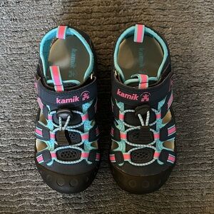 Kamik Kids' Black and Teal Water Shoes